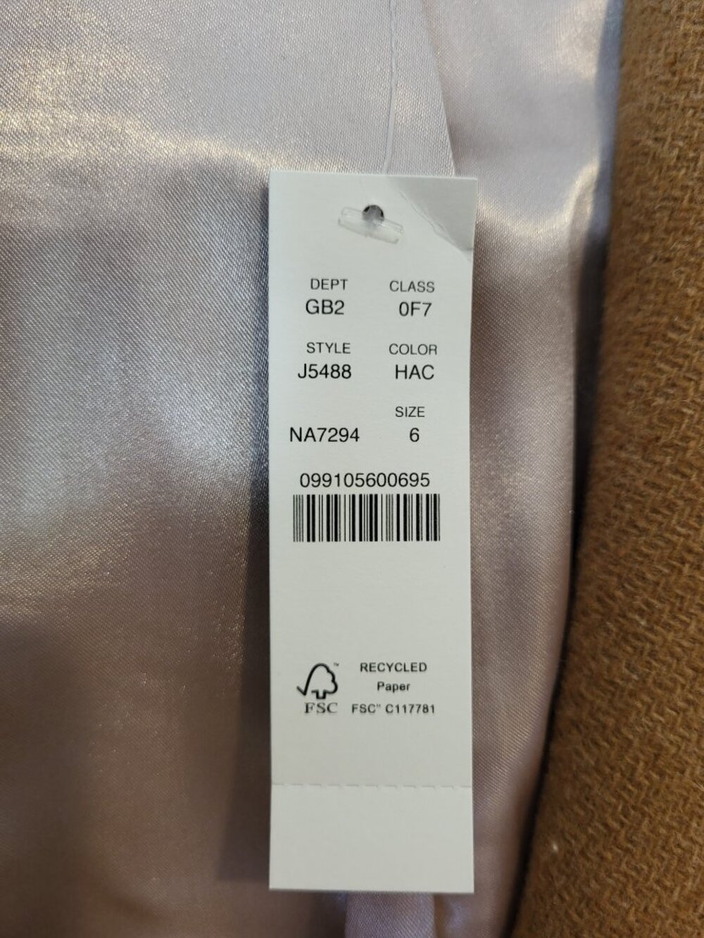 J Crew wool blend coat with fur hood. Size 6. NWT. - Picture 2 of 3